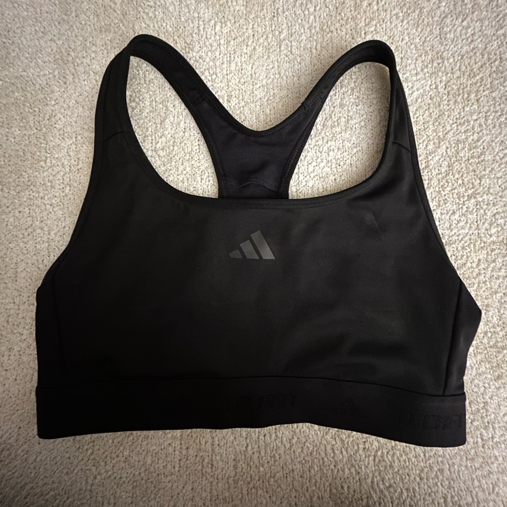 Adidas Techfit Medium Support Sports Bra Black Size Small